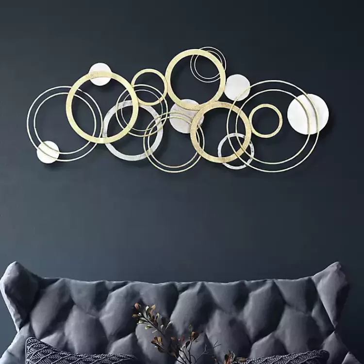 Gold and Silver Metal Multi Ring Wall Plaque>Kirklands Home Shop