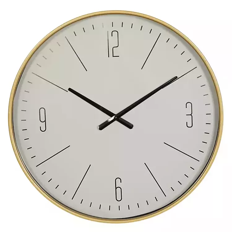 Gold and White Classic Wall Clock>Kirklands Home Best Sale
