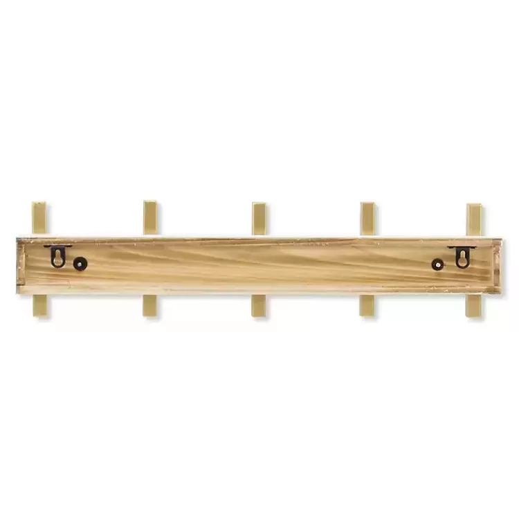 gold_and_white_hook_coat_rack_4.webp Gold and White 5-Hook Coat Rack>Kirklands Home Best Sale