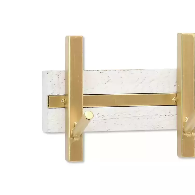 gold_and_white_hook_coat_rack_5.webp Gold and White 5-Hook Coat Rack>Kirklands Home Best Sale