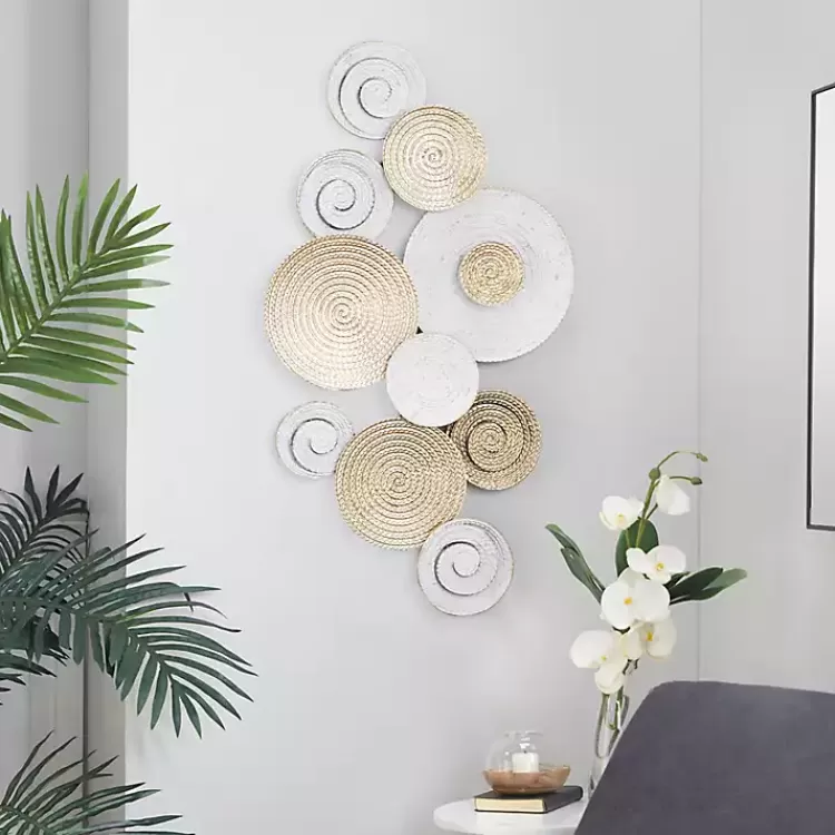 Gold and White Round Layered Plates Wall Sculpture>Kirklands Home Discount