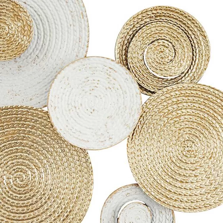 gold_and_white_round_layered_plates_wall_sculpture_2.webp Gold and White Round Layered Plates Wall Sculpture>Kirklands Home Discount