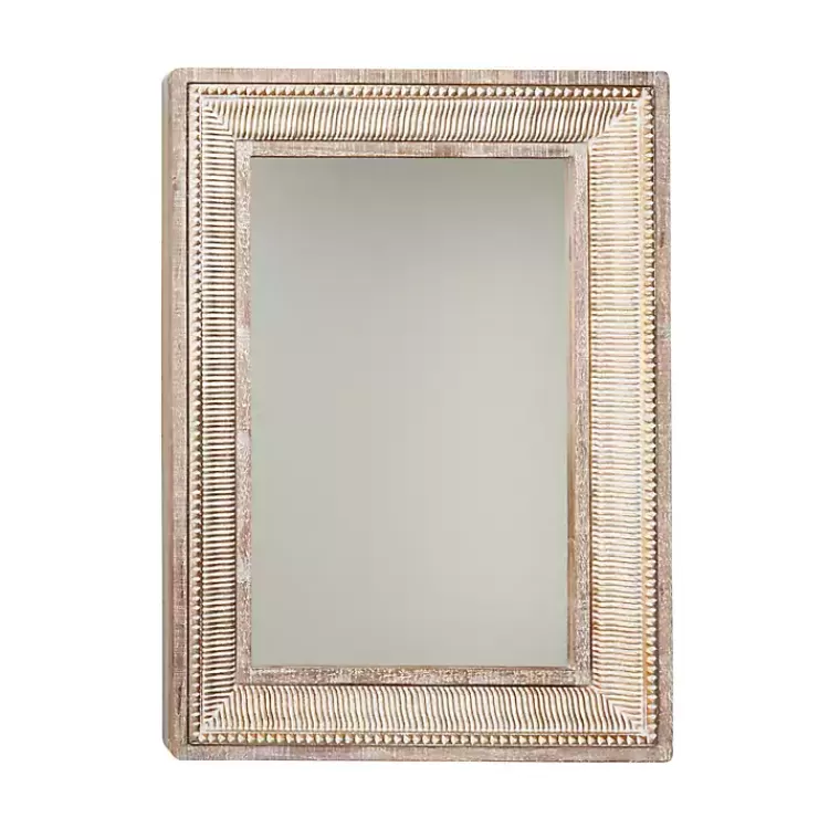 Gold and White Washed Carved Frame Mirror>Kirklands Home Discount