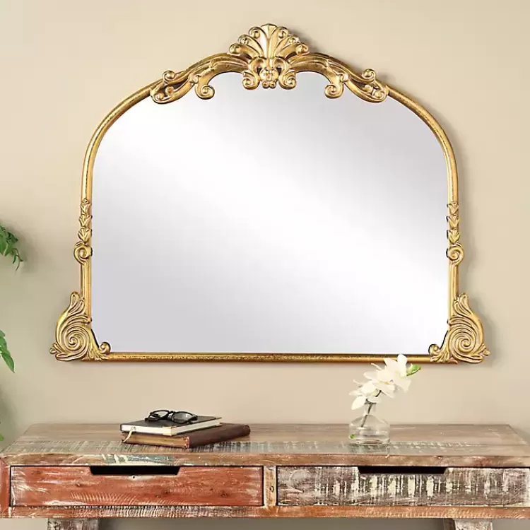 Gold Arched Baroque Wall Mirror>Kirklands Home New
