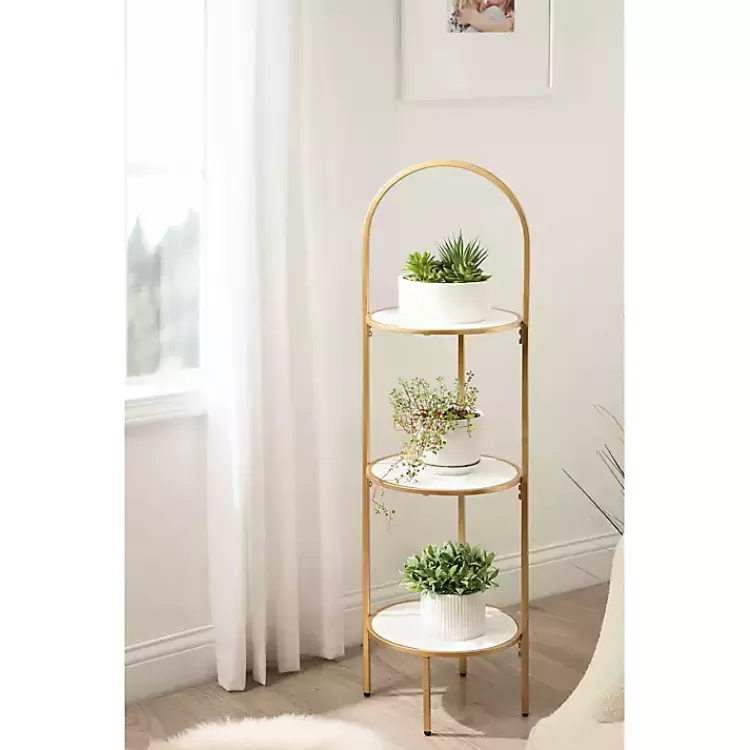 gold_arched_tier_plant_stand_5.webp Gold Arched 3-Tier Plant Stand>Kirklands Home Discount