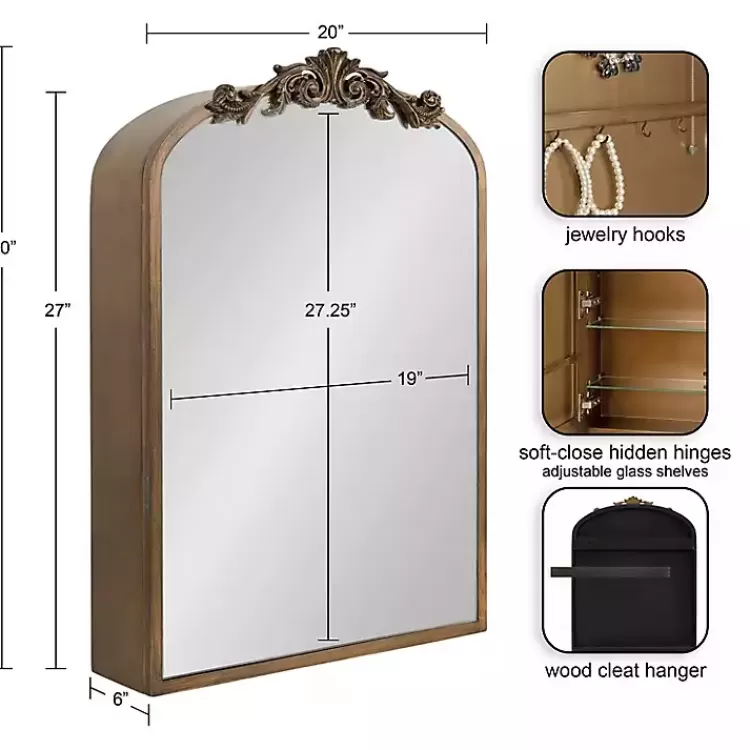 Gold Arendahl Arched Mirror Jewelry Cabinet>Kirklands Home Best Sale