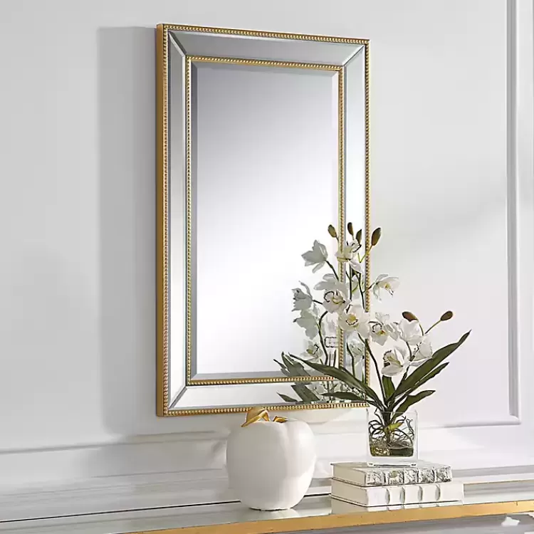 gold_beaded_double_frame_beveled_wall_mirror_2.webp Beaded Double Frame Beveled Wall Mirror>Kirklands Home Best Sale
