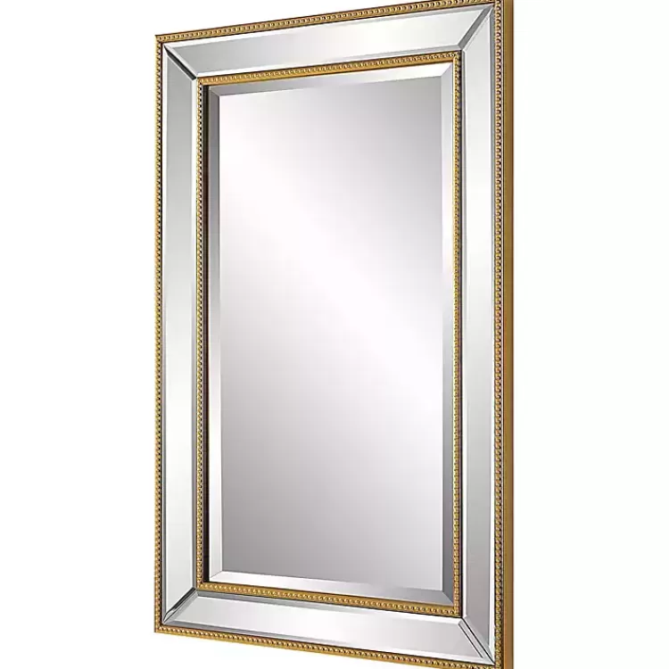 gold_beaded_double_frame_beveled_wall_mirror_3.webp Beaded Double Frame Beveled Wall Mirror>Kirklands Home Best Sale