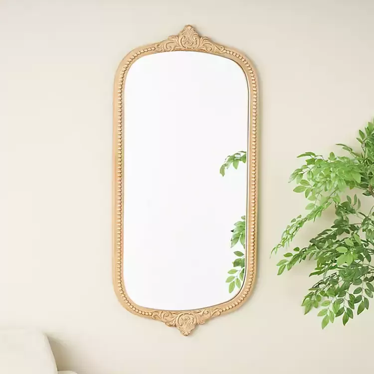 Gold Beaded Scroll Frame Wall Mirror>Kirklands Home Fashion