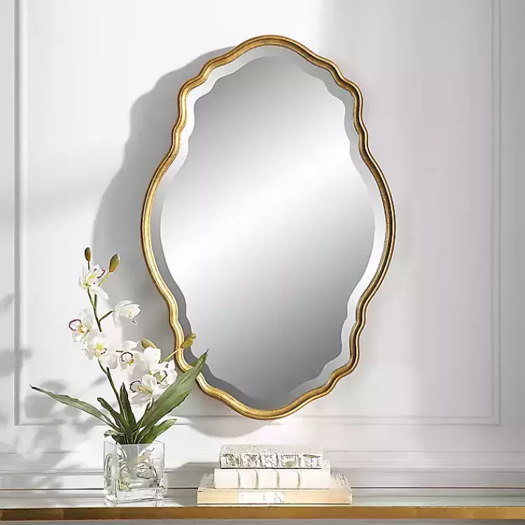 Gold Curved Beveled Frame Mirror>Kirklands Home Online