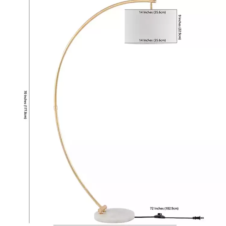 gold_curved_floor_lamp_with_marble_base_3.webp Gold Curved Floor Lamp with Marble Base>Kirklands Home Online
