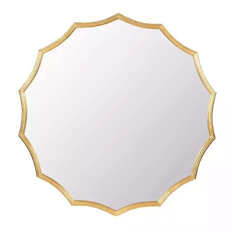Gold Curved Sunburst Wall Mirror>Kirklands Home Best Sale
