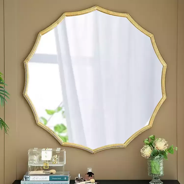 gold_curved_sunburst_wall_mirror_4.webp Gold Curved Sunburst Wall Mirror>Kirklands Home Best Sale