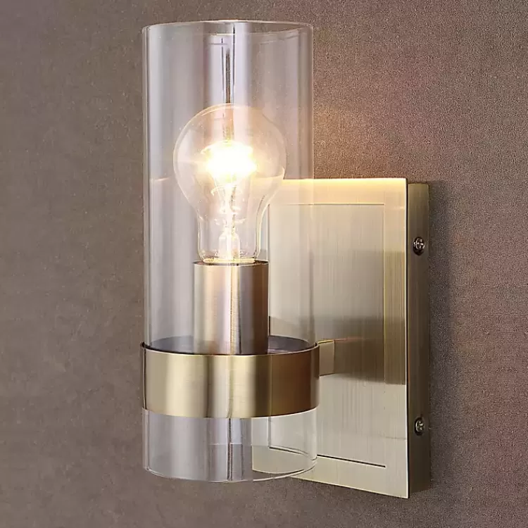 gold_cylinder_glass_shade_wall_sconce_5.webp Gold Cylinder Glass Shade Wall Sconce>Kirklands Home Hot