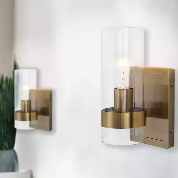 gold_cylinder_glass_shade_wall_sconce_8.webp Gold Cylinder Glass Shade Wall Sconce>Kirklands Home Hot