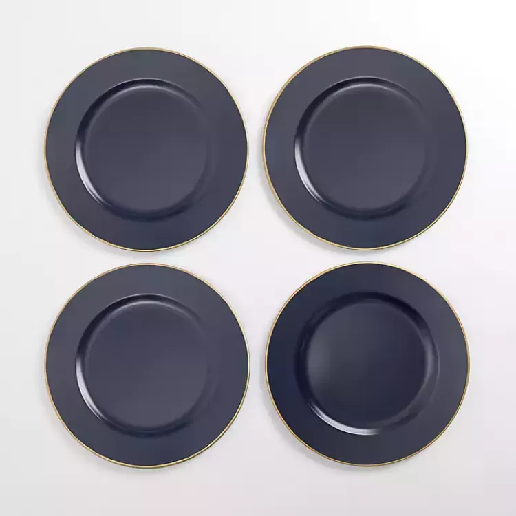 Gold Edge Navy Chargers, Set of 4>Kirklands Home Best