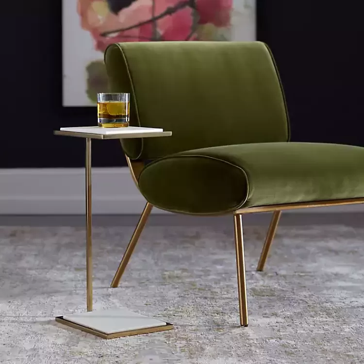 Gold Elevated Marble Accent Table>Kirklands Home Online