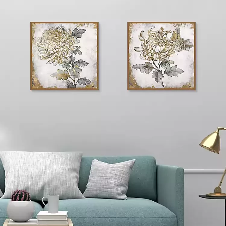 gold_fleur_floral_pc_canvas_art_print_set_2.webp Gold Fleur Floral 2-pc. Canvas Art Print Set>Kirklands Home Flash Sale