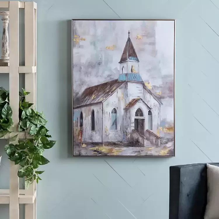 gold_foil_steeple_framed_canvas_art_print_2.webp Gold Foil Steeple Framed Canvas Art Print>Kirklands Home Cheap