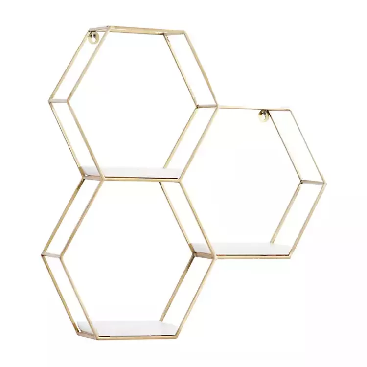 gold_frame_marble_honeycomb_wall_shelf_3.webp Frame Marble Honeycomb Wall Shelf>Kirklands Home Best