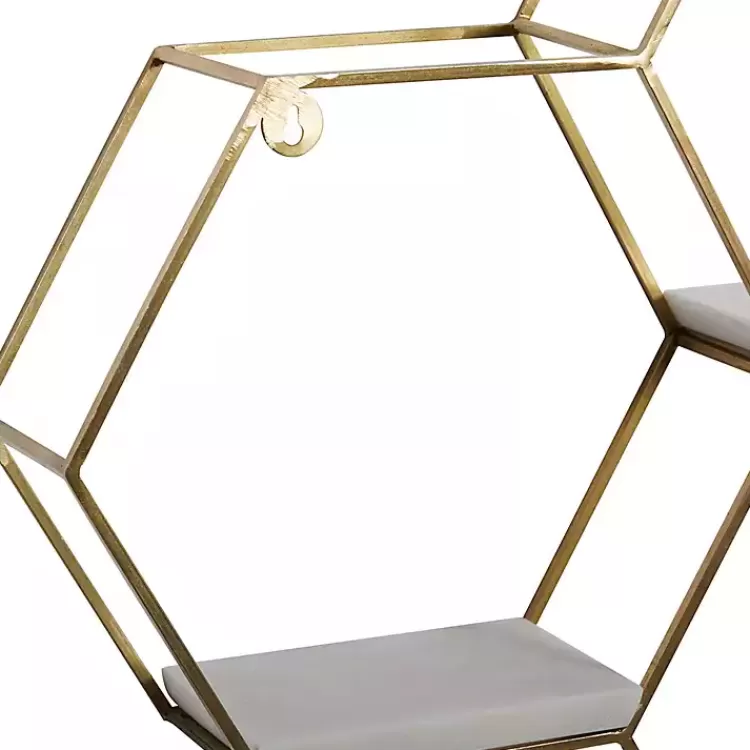 gold_frame_marble_honeycomb_wall_shelf_4.webp Frame Marble Honeycomb Wall Shelf>Kirklands Home Best