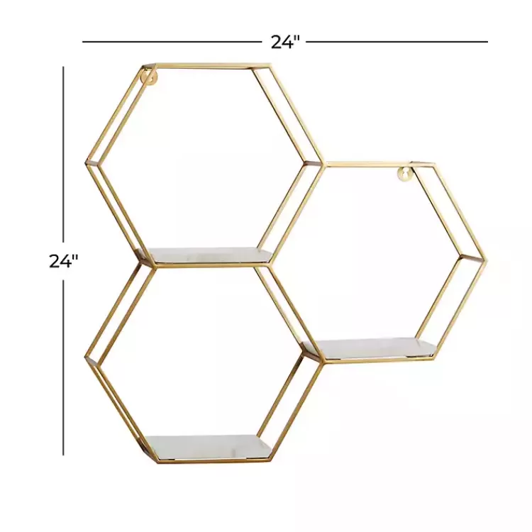 gold_frame_marble_honeycomb_wall_shelf_5.webp Frame Marble Honeycomb Wall Shelf>Kirklands Home Best