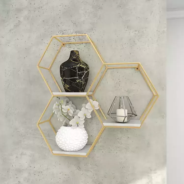 gold_frame_marble_honeycomb_wall_shelf_8.webp Frame Marble Honeycomb Wall Shelf>Kirklands Home Best