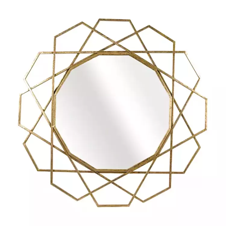 Gold Geometric Frame Wall Mirror>Kirklands Home Cheap