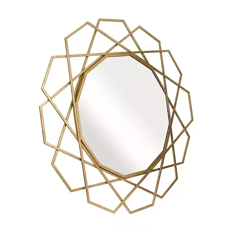 Gold Geometric Frame Wall Mirror>Kirklands Home Cheap