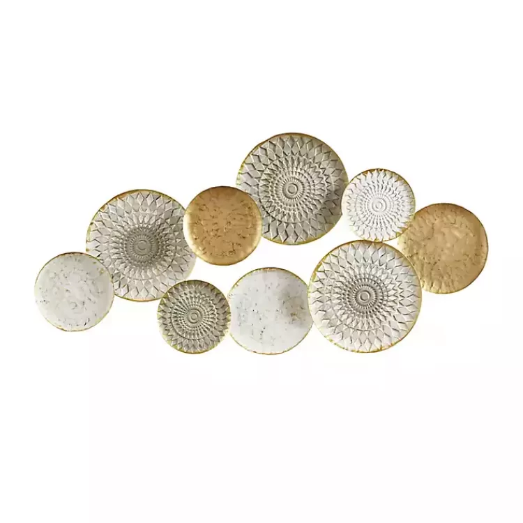 Gray White Metal Connected Circle Wall Plaque>Kirklands Home Store