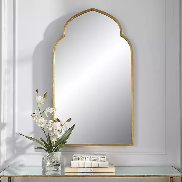 Gold Leaf Arched Frame Wall Mirror>Kirklands Home Store