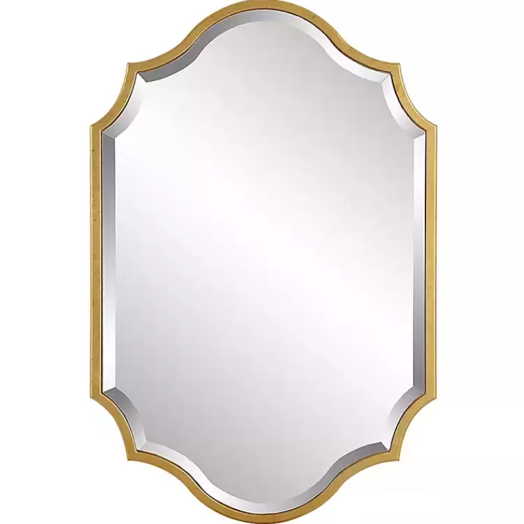Gold Leaf Curved Metal Wall Mirror>Kirklands Home New