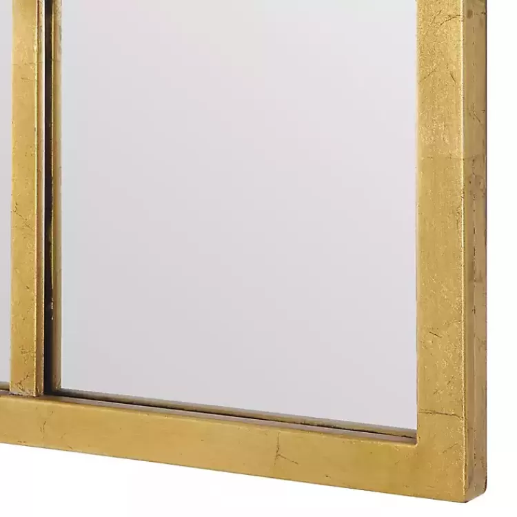 gold_leaf_metal_windowpane_arch_frame_mirror_5.webp Gold Leaf Metal Windowpane Arch Frame Mirror>Kirklands Home Cheap
