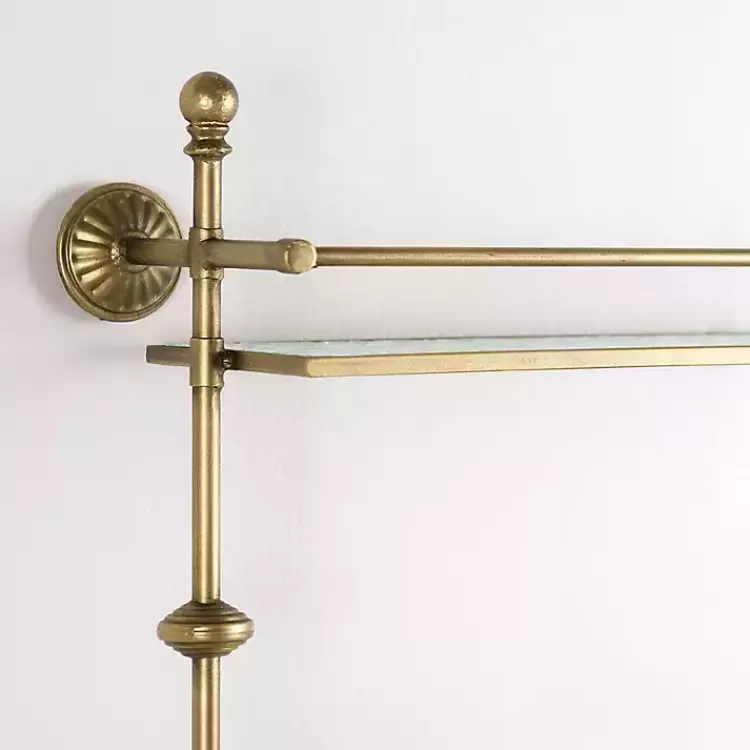 gold_metal__textured_glass_tier_wall_shelf_2.webp Gold Metal & Textured Glass 2-Tier Wall Shelf>Kirklands Home Best Sale