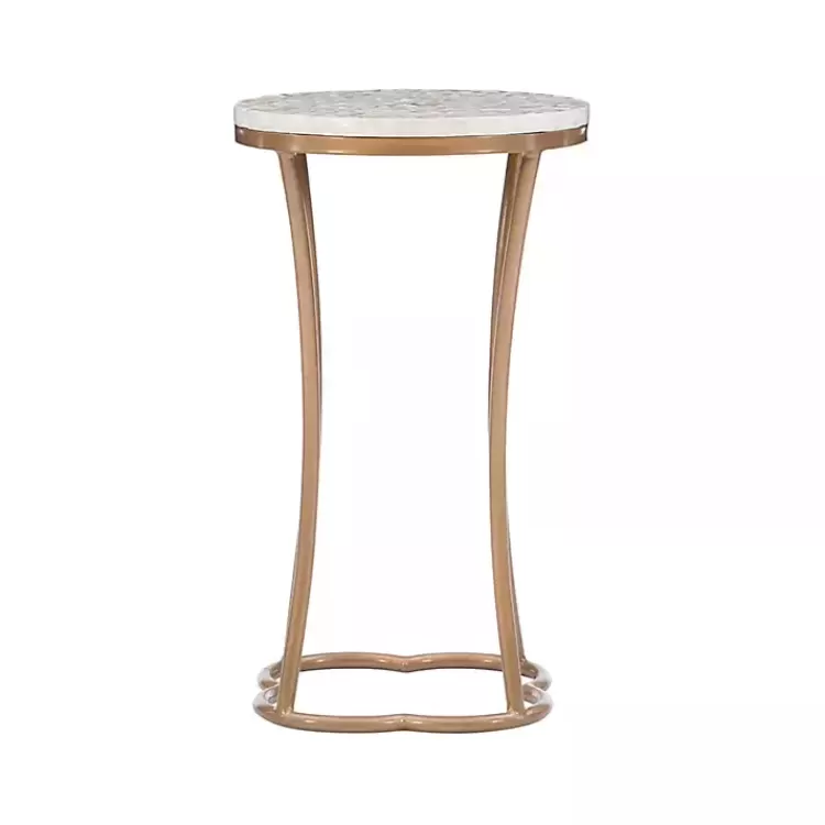 Gold Metal and Capiz Shell Top Accent Table>Kirklands Home New
