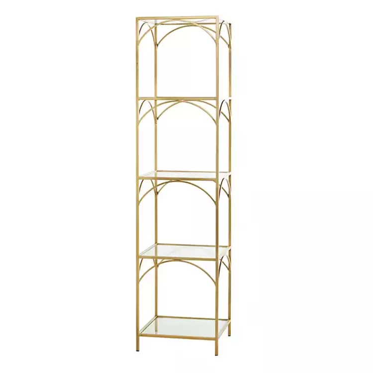 Metal and Clear Glass 4-Tier Shelf>Kirklands Home Discount
