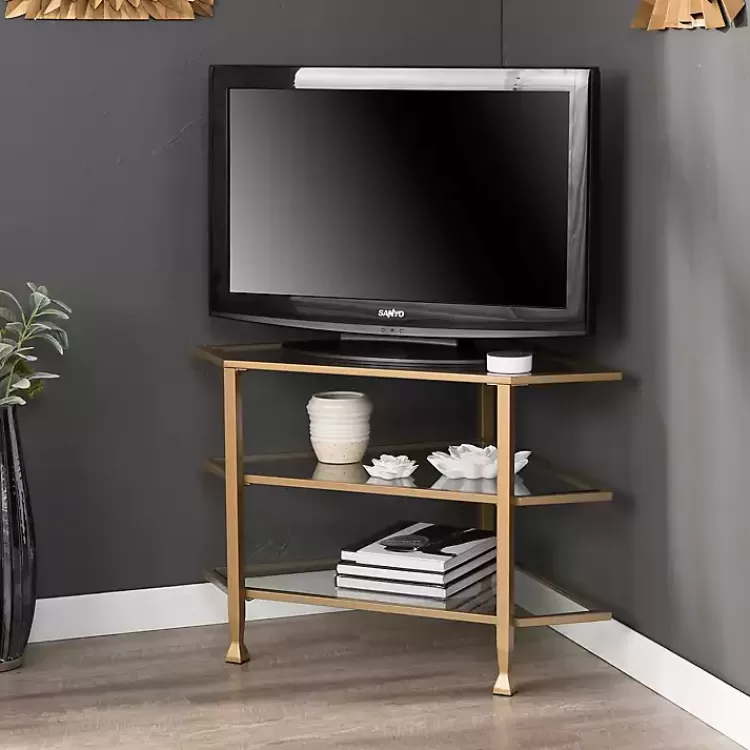 gold_metal_and_glass_corner_tv_stand_2.webp Metal and Glass Corner TV Stand>Kirklands Home Shop
