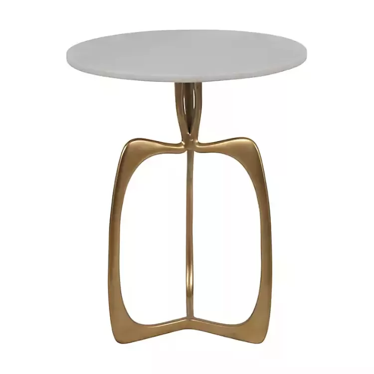 Gold Metal and Marble Modern Abstract Accent Table>Kirklands Home Flash Sale