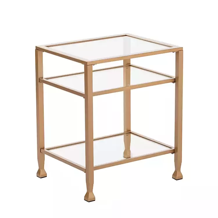 Metal and Tempered Glass Side Table>Kirklands Home Shop