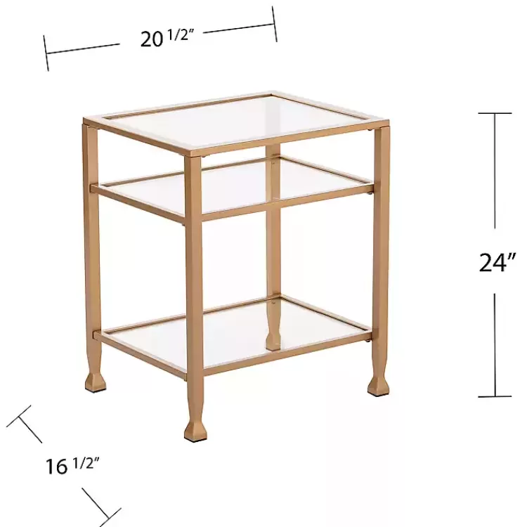 Metal and Tempered Glass Side Table>Kirklands Home Shop