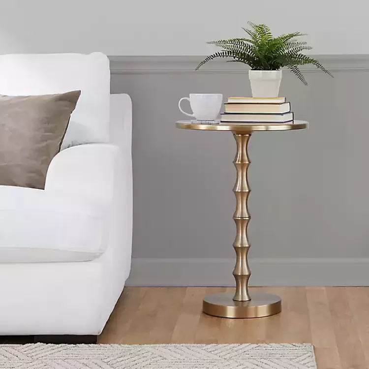 gold_metal_bamboo_accent_table_4.webp Metal Bamboo Accent Table>Kirklands Home Clearance