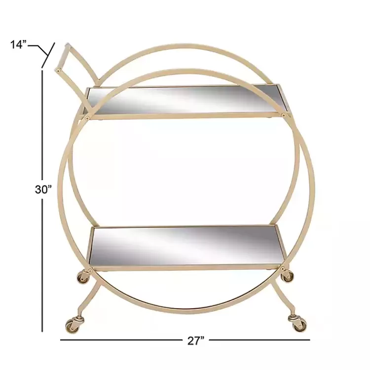 gold_metal_circular_bar_cart_5.webp Gold Metal Circular Bar Cart>Kirklands Home Best Sale
