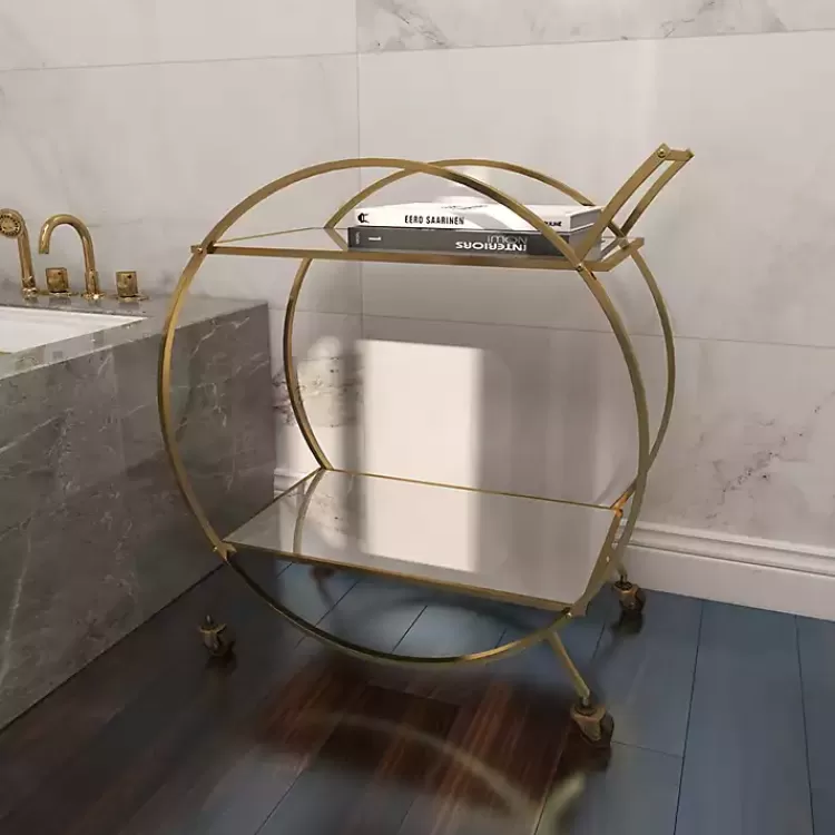 gold_metal_circular_bar_cart_9.webp Gold Metal Circular Bar Cart>Kirklands Home Best Sale