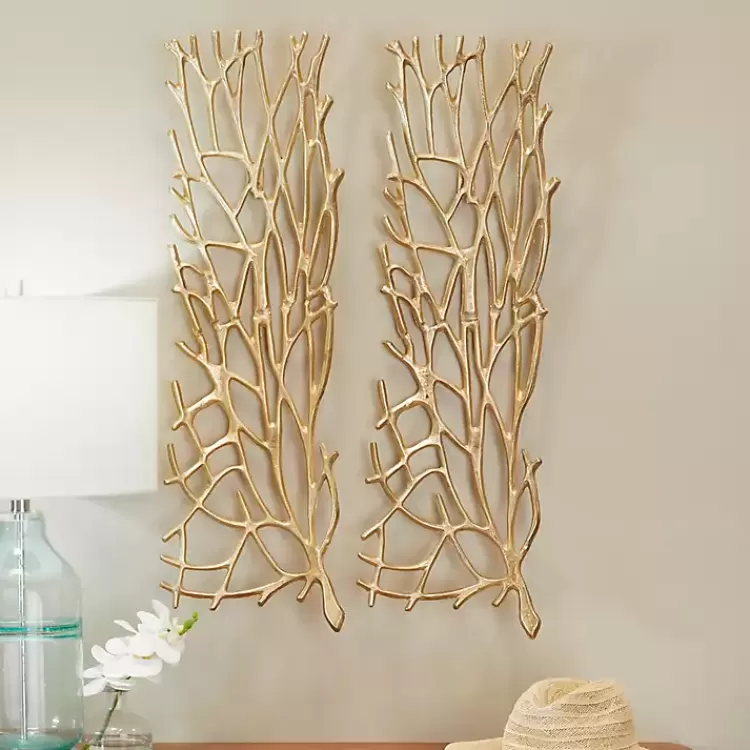 gold_metal_coral_panel_wall_plaques_set_of__2.webp Metal Coral Panel Wall Plaques, Set of 2>Kirklands Home Discount