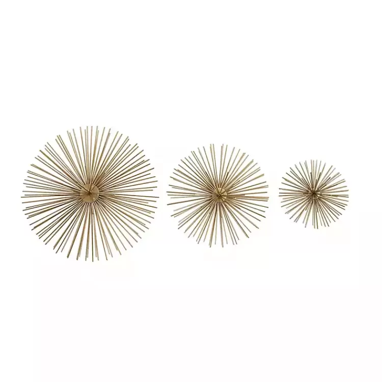 Metal Disc Starburst Wall Plaques, Set of 3>Kirklands Home Store