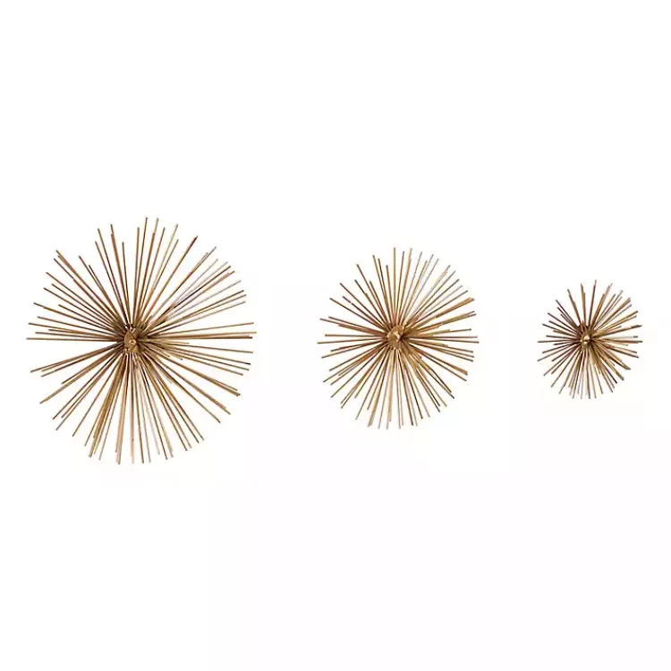 gold_metal_disc_starburst_wall_plaques_set_of__3.webp Metal Disc Starburst Wall Plaques, Set of 3>Kirklands Home Store