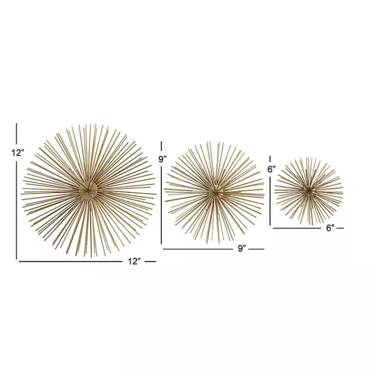 gold_metal_disc_starburst_wall_plaques_set_of__5.webp Metal Disc Starburst Wall Plaques, Set of 3>Kirklands Home Store
