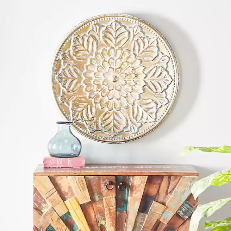 gold_metal_floral_embossed_wall_sculpture_4.webp Metal Floral Embossed Wall Sculpture>Kirklands Home Hot