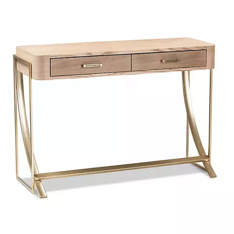 Gold Metal Frame Two-Drawer Console Table>Kirklands Home Best Sale