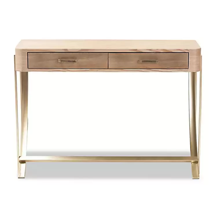 gold_metal_frame_twodrawer_console_table_2.webp Gold Metal Frame Two-Drawer Console Table>Kirklands Home Best Sale
